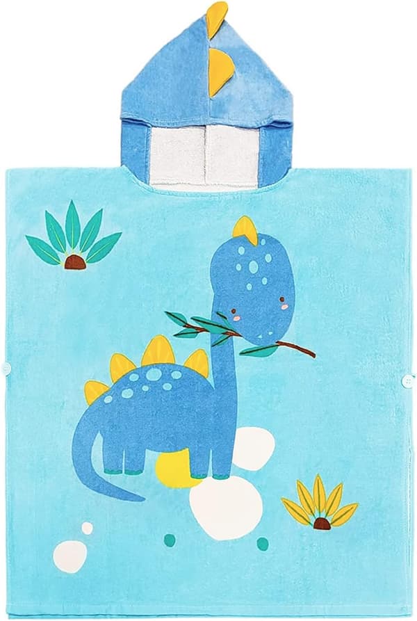 Herbivor dinosaurie barneponcho håndkle strandponcho dyr bomull