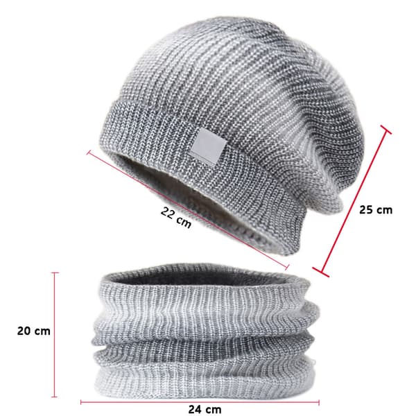 2-pack vinterstickade för män kvinnor skidmask kylande halsduk utomhus hattar halsduk mask grå grey