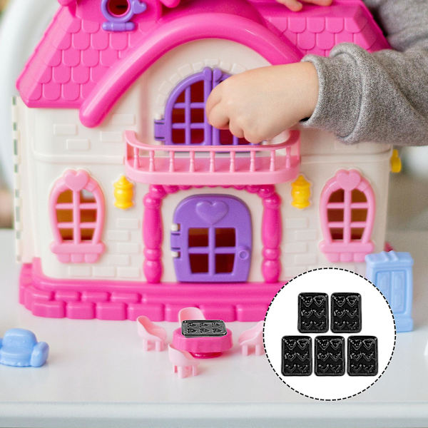 5 stk Legetøj Børn Miniature Køkkenudstyr Mini Køkkenudstyr Miniature Bagebakke Dukkehuse Bagepande Sort Black 4X3cm