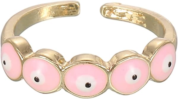 Onde øye-ring rosa Pink