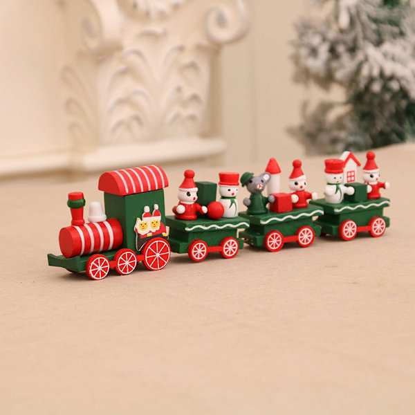 4 stk Julepynt Mini Tre Gingerbread Man Tog Julemann Figur Juleleke Express Tog Bordpynt