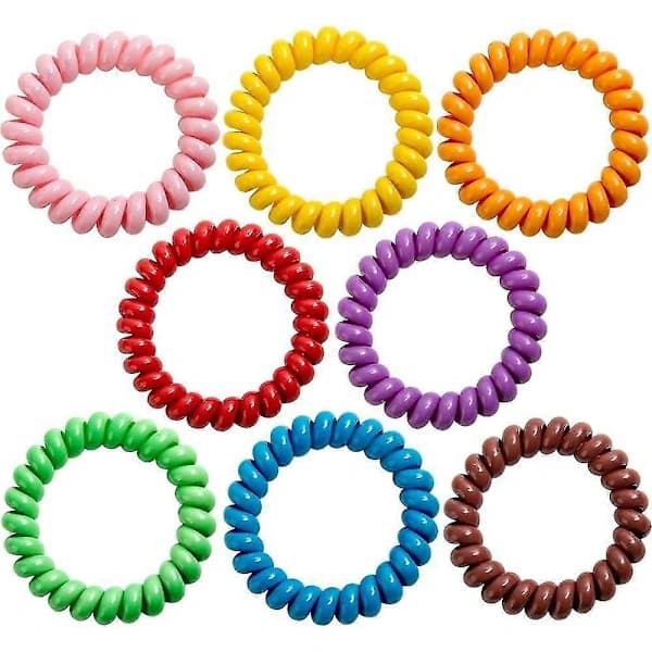 Sensoriske armbånd for gutter og jenter med autisme, ADHD, SPD, elastiske spiralarmbånd for barn med angst og spesielle behov (8-pakning)