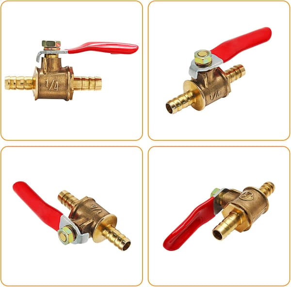 2 STK Messing Kuleventil Avstengningsbryter 2 STK 4\" 4 TOMMER 1/4" Hose ID