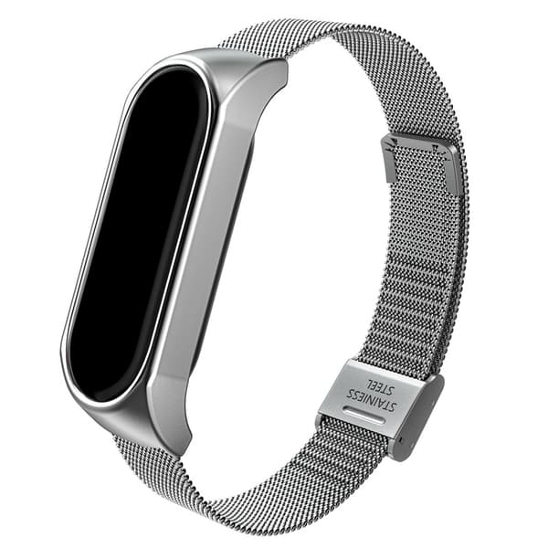 Metal Watch Strap for Xiaomi Mi Band 3/4/5/6 Silver Silver Silver