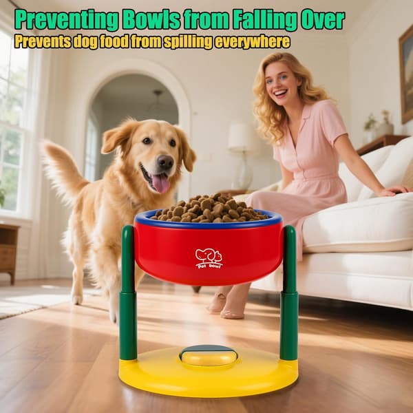 Adjustable Elevated Dog Bowl with Suction Cup - Non-Slip Raised Feeder for Small, Medium, and Large Dogs and Cats, Tip-Proof Design