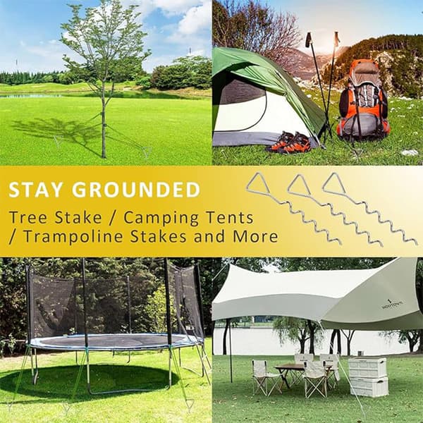 Tree Support Kit, Heavy Duty Spiral Stakes and Support to Straighten Leaning or Young Trees and Protect Them from Harsh Weather