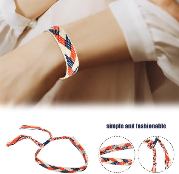 Boho-stil handgjort vävt trådrep-armband för vänner