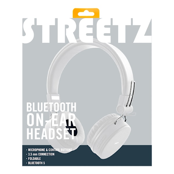 BT200 Vikbart on-ear BT-headset, 3,5 mm, vit Vit