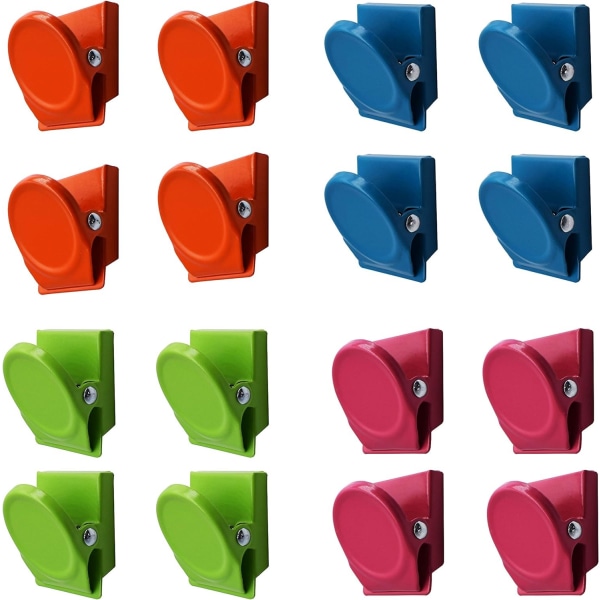 16 Farger Multi Color Metall Magnetic Clips, Magnetisk Kjøleskap Whiteboard Vegg Memo Note Clips