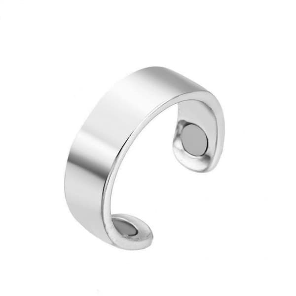 Blodsockerreglerande ringar, magnetterapiring, justerbara kopparmagnetringar med starka magneter (silver)