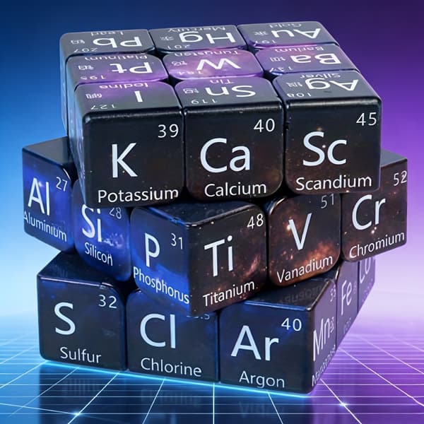 Starry Sky Chemical Elements 3x3 Cube Puzzle, Medium Difficulty Debut, High-Resolution Printing Extremely Durable Starry Sky Style Starry Sky Style