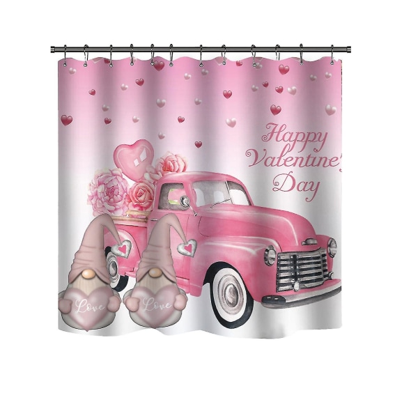 Happy Valentine's Day Shower Curtain, Waterproof Waterproof Fabric Bath CurtainAA