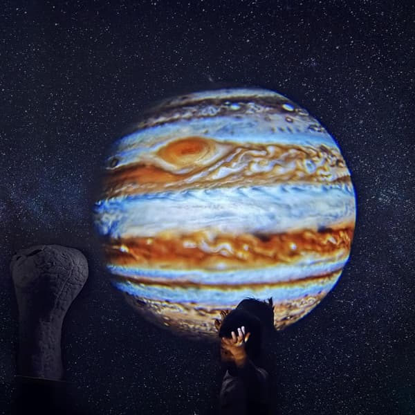 Moon Earth Jupiter Lamp Projector Night Light, 360° Galaxy Projector Light USB Starry Night Light Charging Lighting with 10 Film Discs