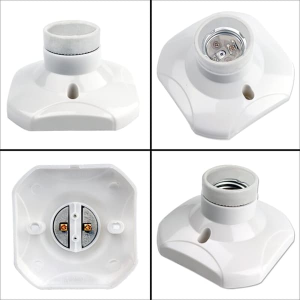 Set of 6 E27 Screw-in Ceiling Lamp Sockets AC 220-240V, Socket Holder for LED Bulbs, E27 Ceiling Lamp Base