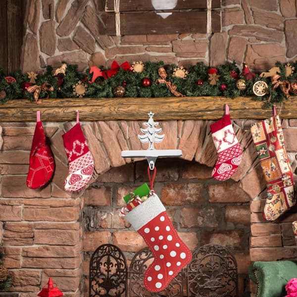 Iron Christmas Stocking Holder Hooks - for Christmas Tree Stand, Fireplace, Hanging Decorations