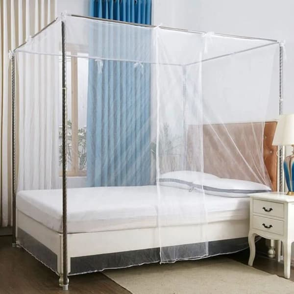 Mosquito Net for Single Bed, Large Square Mosquito Net for Extra Large Bed, Indoor Mosquito Net - 220x200x180cm