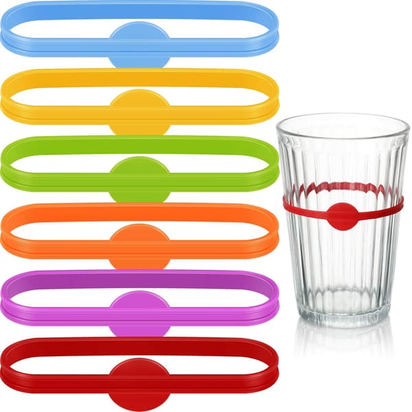 Et sæt med 12 vinglasmarkører til ølglas og ølglas