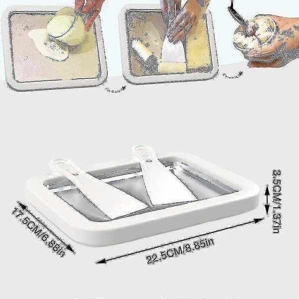 Instant Rolled Ice Cream Maker Pan Machine Frozen Yogurt Sorbet With 2 Spatulas