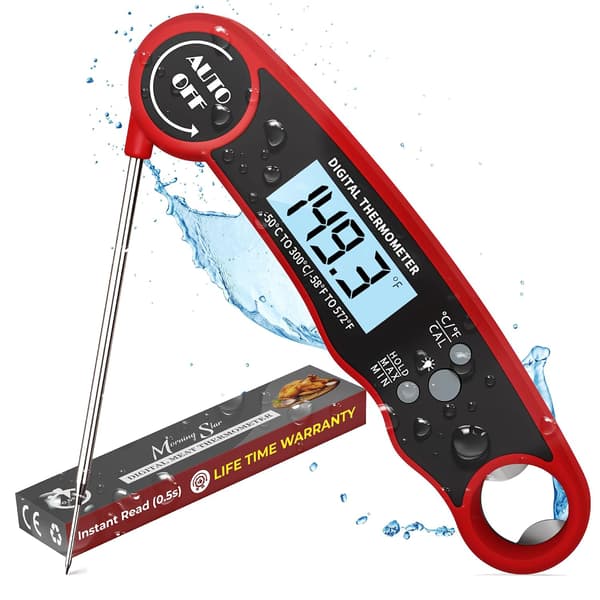 Kitchen Thermometer Red Oven Thermometer Temperature Range -50 °C to 300 °C Digital Cooking Meat Probe