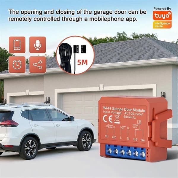 Tuya WiFi Garage Door Opener Switch Remote Control Wireless Smart Garage Door Timer Opener Module