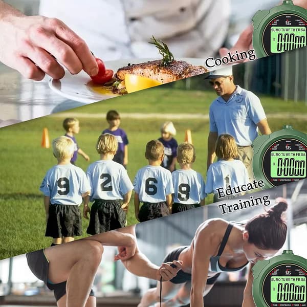 Professional Sports Stopwatch with Light Function and Silent Mode, Suitable for Gym and Swimming Pool