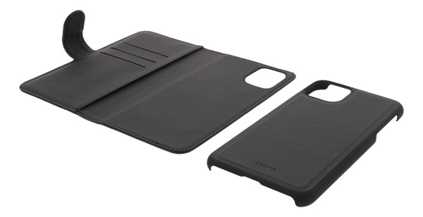 Plånboksfodral 2-i-1, iPhone 12 Pro Max, magnetiskt bakstycke Svart