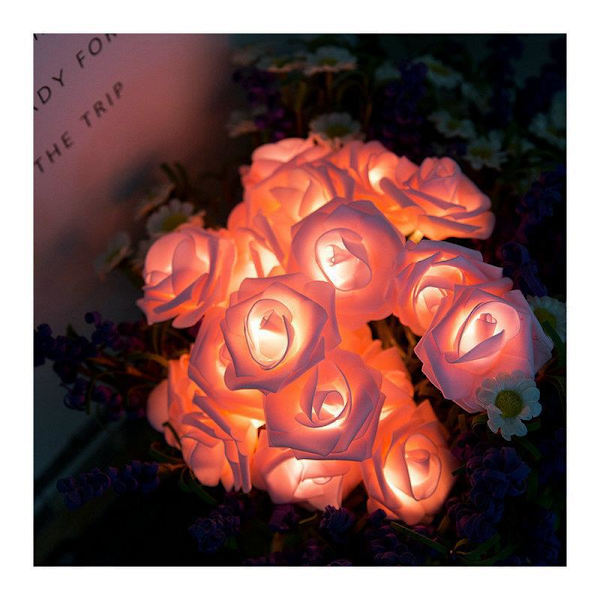 Julserie Dekorativ Rosa LED-Ljus - 2 meter, 10 lampor, lång batteritid