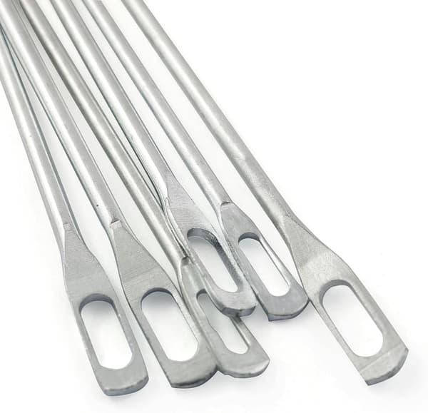 6 Pieces Stainless Steel Threaders Easy Draw Bodkin Needle Threader Tweezers Metal Bodkin Weaving Tool for Elastic Threading Sewing Machine