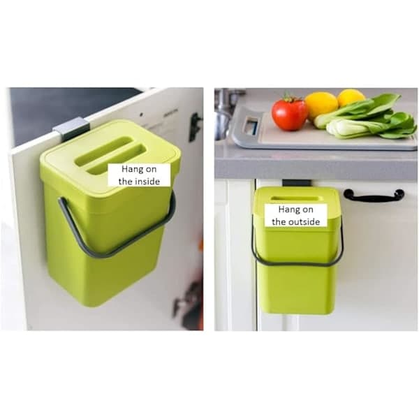 Small Compost Bin for Kitchen - 3.5 Liter/5 Liter Kitchen Waste Bin, Countertop Bin with Lid for Kitchen Compost - Indoor Kitchen Waste Bin