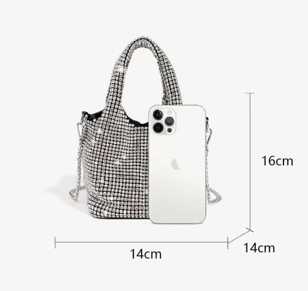 Dam Aftonväskor Strass Handväska Glittrig Crossbody Väska Bröllop Balväska