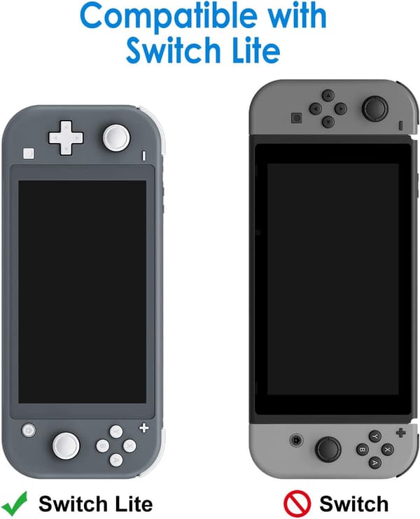 Skyddsfodral för Nintendo Switch Lite 2019, Greppskydd med stötdämpning och anti-repdesign (HD Clear)