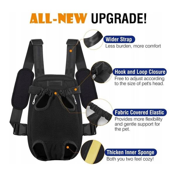 Pet Carrier Pet Backpack Pet Front Carrier Black XL