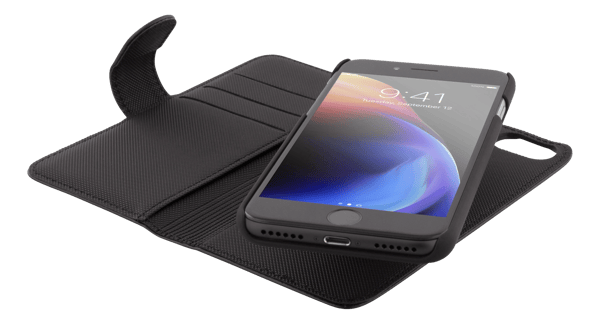 Wallet case 2-i-1, iPhone 6/6s/7/8/SE (2020), magnetisk bakside Svart