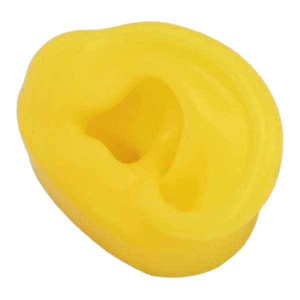 2pcs Silicone Ear Model Soft Durable Bubble-Free Yellow Waterproof Ear Display Mold for Hospital