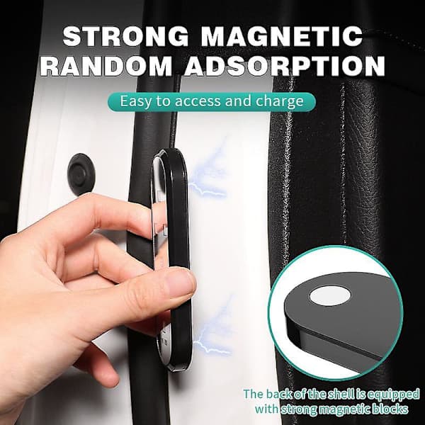 LED Car Door Lights with Magnetic Control, USB Charging, Automatic Opening, Safety, Anti-Collision, Warning Lights 2 pcs 2PCS 2PCS