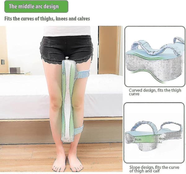 Memory Foam Knee Pillow Leg Orthopedic Pillow for Side Sleepers Bed Wedge Support Pillow for Back, Hip, Knee and Sciatica Pain Relief-hao