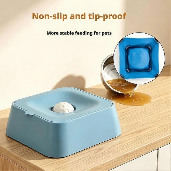 Slow Feeder Dog Bowl - Non-Slip Interactive Lick Toy for Portion Control Blue 1pc