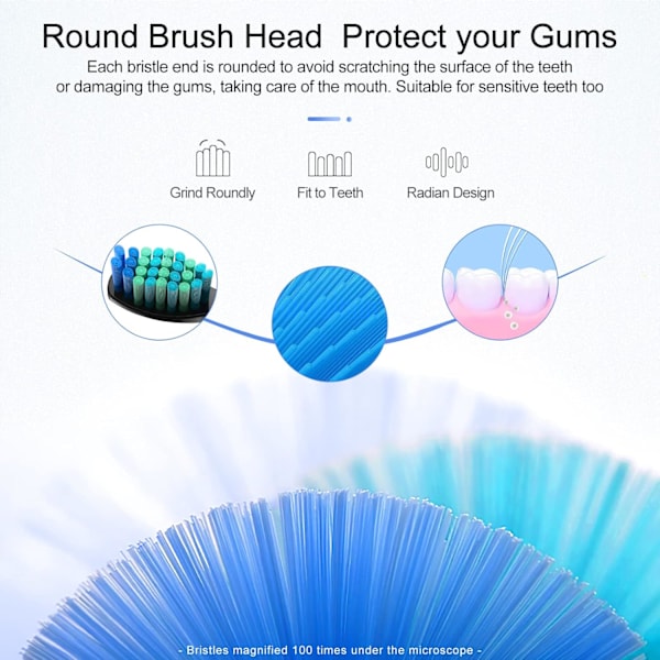 Replacement Brush Heads Compatible with Fairywill 507/508/D7/D8/515/551/917/959, Black, 10-Pack