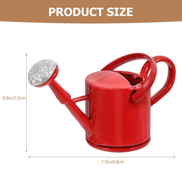 2 kpl Miniatyyri Kastelukannut Lasten Nukkekoti Koristeet Nukkekoti Väärennös Puutarhatyökalut Punainen 4x1.5x2.5cm Red 4x1.5x2.5cm