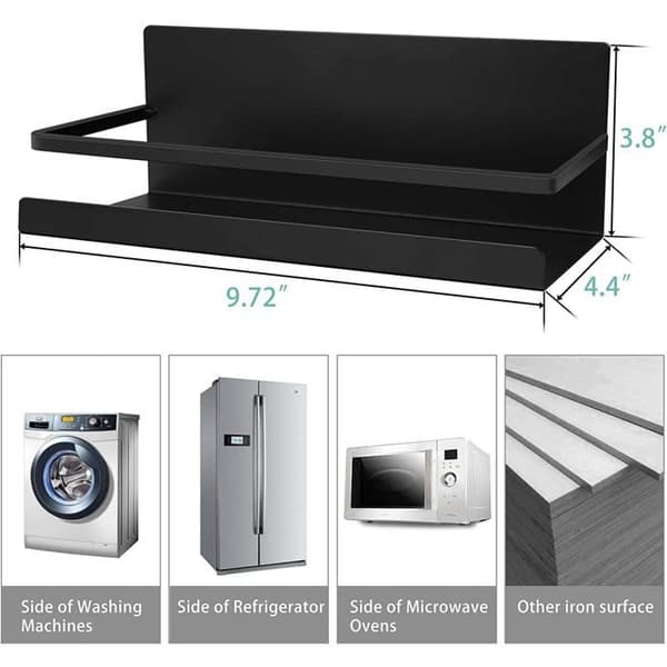 Magnetisk Hylde - PZCC - 2 Dele - Sort - Stål - Køkkenorganisator