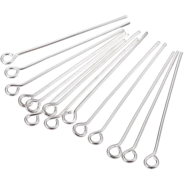 400 Pieces 0.7mm Silver Plated Brass Eyepins Jewery Making Findings, 30x0.7mm