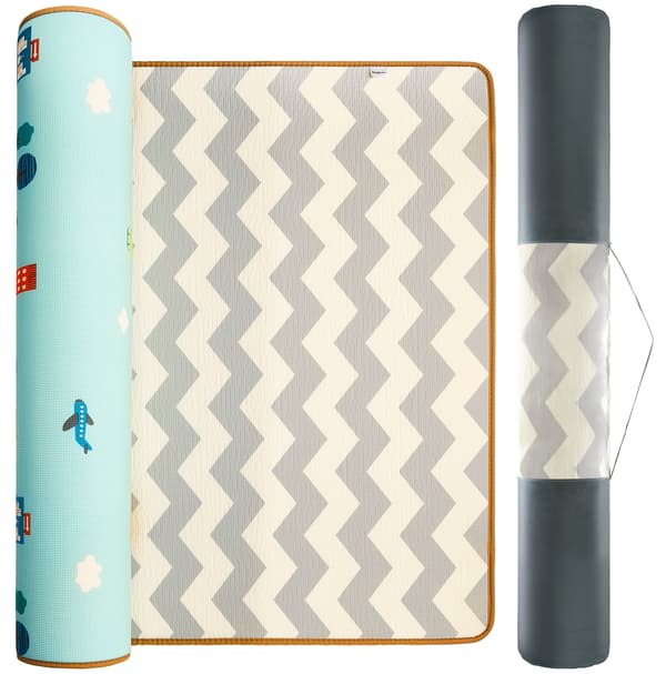 Double-sided foam mat XXL - roll 2 CM (road and zigzag) (BT)
