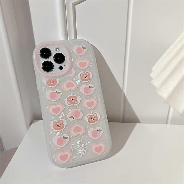 Kompatibel med iPhone 15 Pro Max Skal med Kedja, Söt Estetisk Kärlek