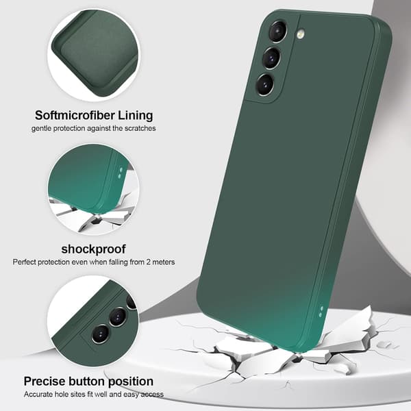 Silicone Case Compatible with Samsung Galaxy S21 5G, Full Body Protection with Silky Soft Surface and Camera Protection, Shockproof Case with Microfiber