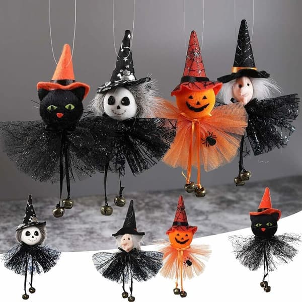 Halloweenfestdekoration Græskar Spøgelse Heks Sort Kat Charm Halloween Tema Design