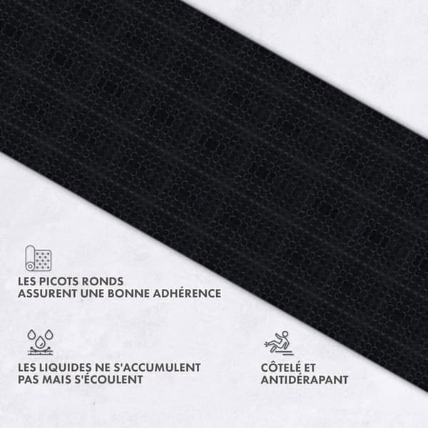 Black Rubber Mat 100x200 cm Thickness 3 mm Non-slip Durable Indoor/Outdoor
