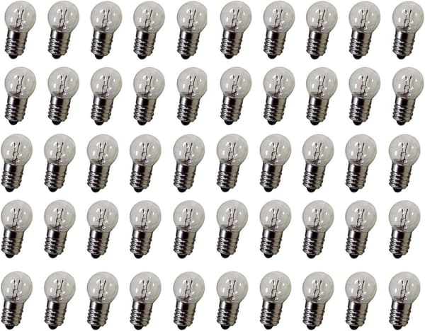DC 50 pcs E10 2.5V 0.3A Warm White Miniature Bulb Screw Base (f2)