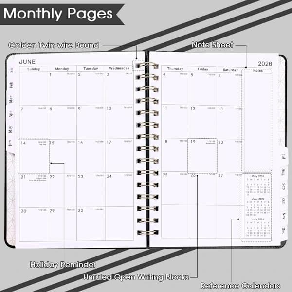 2026 Kalender med Månatliga Mål, Att-Göra-Listor & Vanetracker