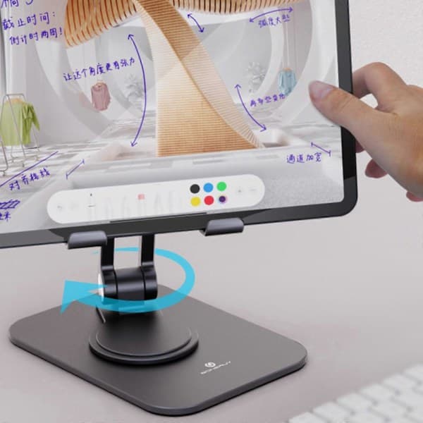 Justerbart skridsikkert skrivebordsstativ til tablet, telefonholder, kompatibel med 4-17'' tablet