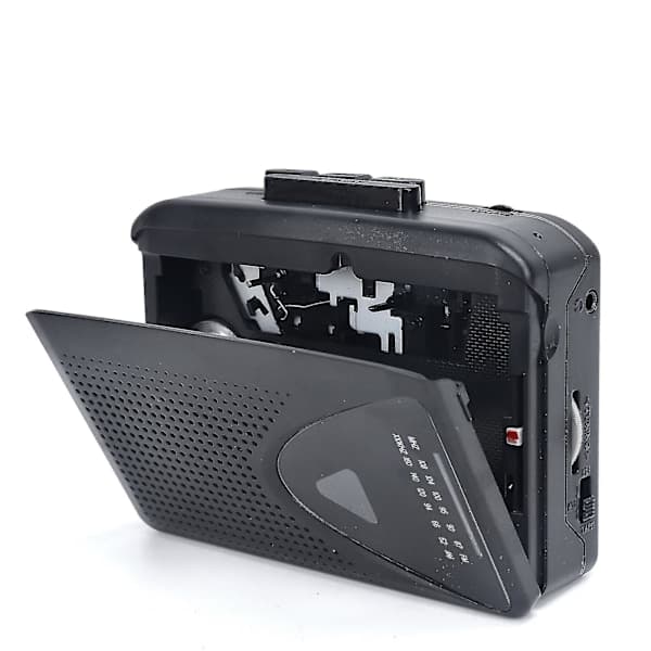 Cassette Player Walkman Portable Speaker Multiple Power Sources AMFM Radio Black